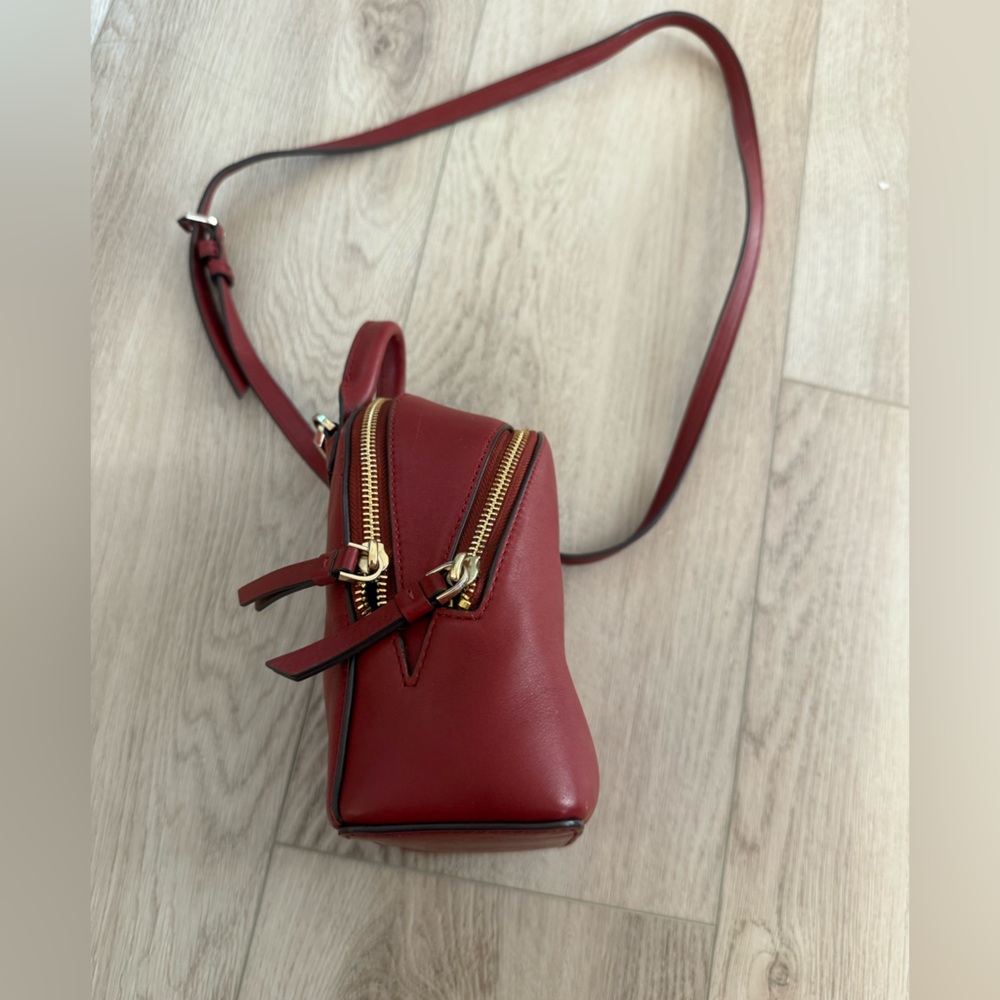 DKNY Burgundy Leather Backpack - Picture 2 of 5